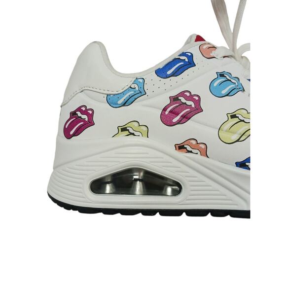 Skechers X ROLLING STONES Uno Sneakers Sz 9 White Multicolor TONGUE Say It Loud - Picture 13 of 16